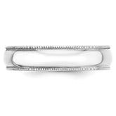 10k White Gold 5mm Lightweight Milgrain Half Round Wedding Band